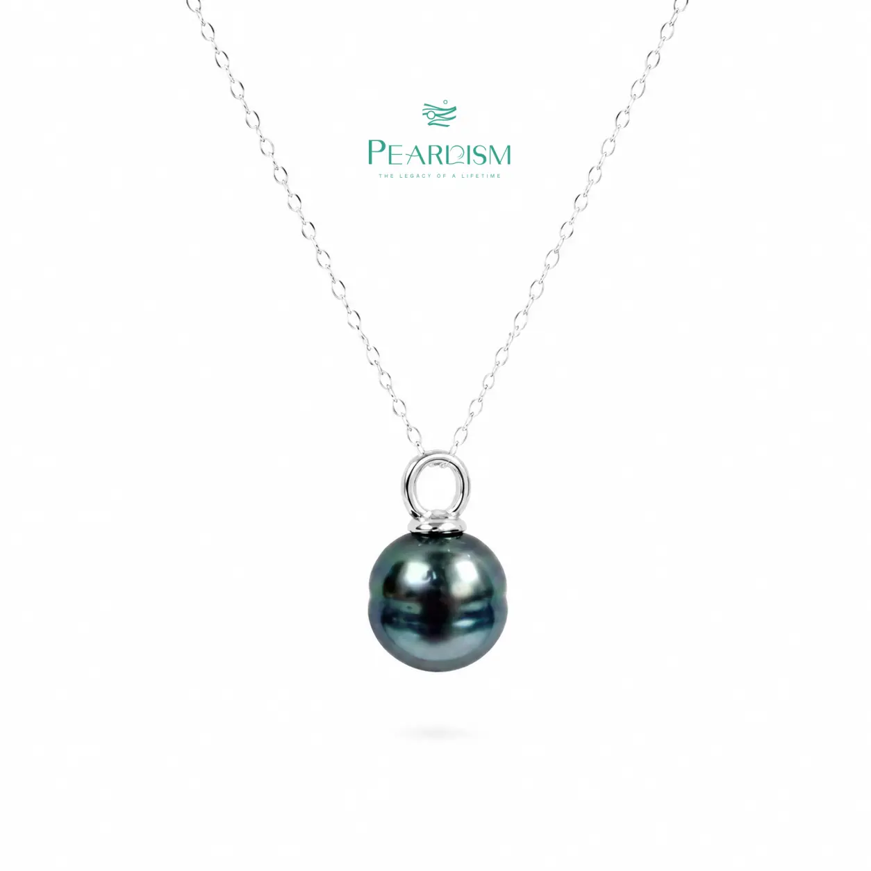 PEARLISM Baroque Black Tahitian Pearl Necklace Baroque Shape  Seawater Pearl Necklace (9-10mm) -ASBP016