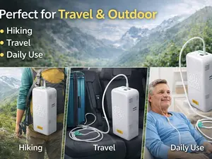Portable Air Flow Device, Oxygen Compact Lightweight Design with Adjustable Levels, Easy to Carry for Home Travel Car Use