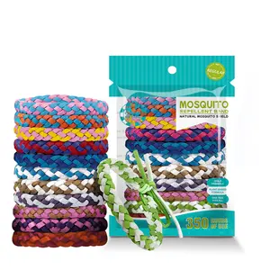 12-Pack mosquito-repellent leather bracelets, plant essential oil multi-color hand-woven mosquito repellent bracelets
