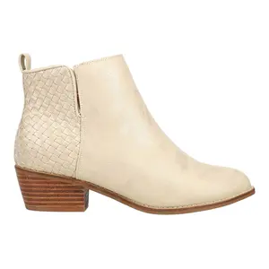 Corkys Womens Half N Half Metallic Round Toe Zippered Casual Boots Ankle Low Heel 1-2" - Gold