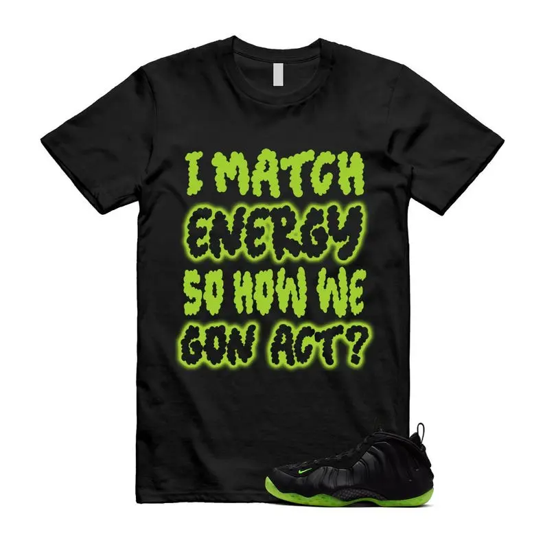 Foamposite Volt Black Air One T Shirt Match MATCH