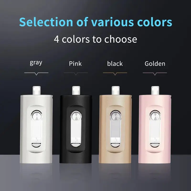 4 in 1 USB 3.0 Portable Flash Drive for iPhone Type-C, 64GB/128GB/256GB/512gb/1tb, OTG Pen Drive, Micro USB Stick, iOS Android OTG Type C, Usb Storage Flash, USB Flash Drives