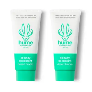 Hume Supernatural All Body Deodorant Duo - 2-Pack Invisible Whole Body Deodorant Balm - Full Body Protection - Aluminum Free, No Baking Soda - Anti-Chafing Odor Control - Clinically Tested on Sensitive Skin