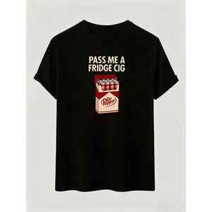 Pass Me A Fridge Cig Comfort Colors T-Shirt for Dr Peppper lovers, a retro soda humor tee with quirky caffeine addict vibes, Comfort Colors style, fun casual wear daily.