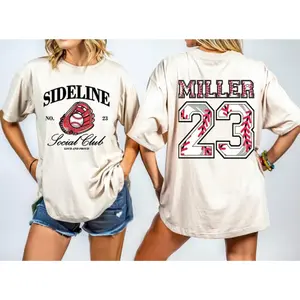 Comfort Colors Two-Sided Baseball T-shirt With Custom Number And Name, Personalized Baseball Gift, Baseball MomShirt, Custom Sports Shirt