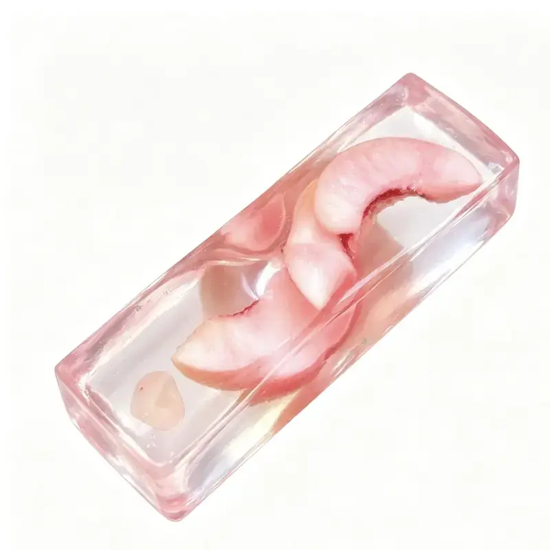 Peach Cheese Cube Slow-Rebound Cheese Squishy Toy - Smooth-Textured ASMR Stress-Relief Item, Desktop Ornament (Selfie Accessories for Phones & Electronics)