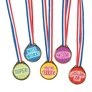 1 1/2" Bulk 50 Pc. Motivational Award Medal Necklace Assortment