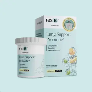resB Lung Support Probiotic Supplement - Daily Respiratory Probiotic for Gut & Immune Support - 60 Capsules