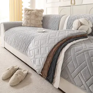 Fashionable Simple Casual Sofa Cover, Ultrasonic Waterproof Pure Color Sofa Set, Scratch-Resistant Dustproof Non-Slip Pet-Friendly, Couch Covers