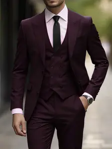 Men's Slim Fit Four-Piece Suit Set, Business Formal Wear, Wedding Groomsmen, Banquet Attire, Elegant Social Occasions