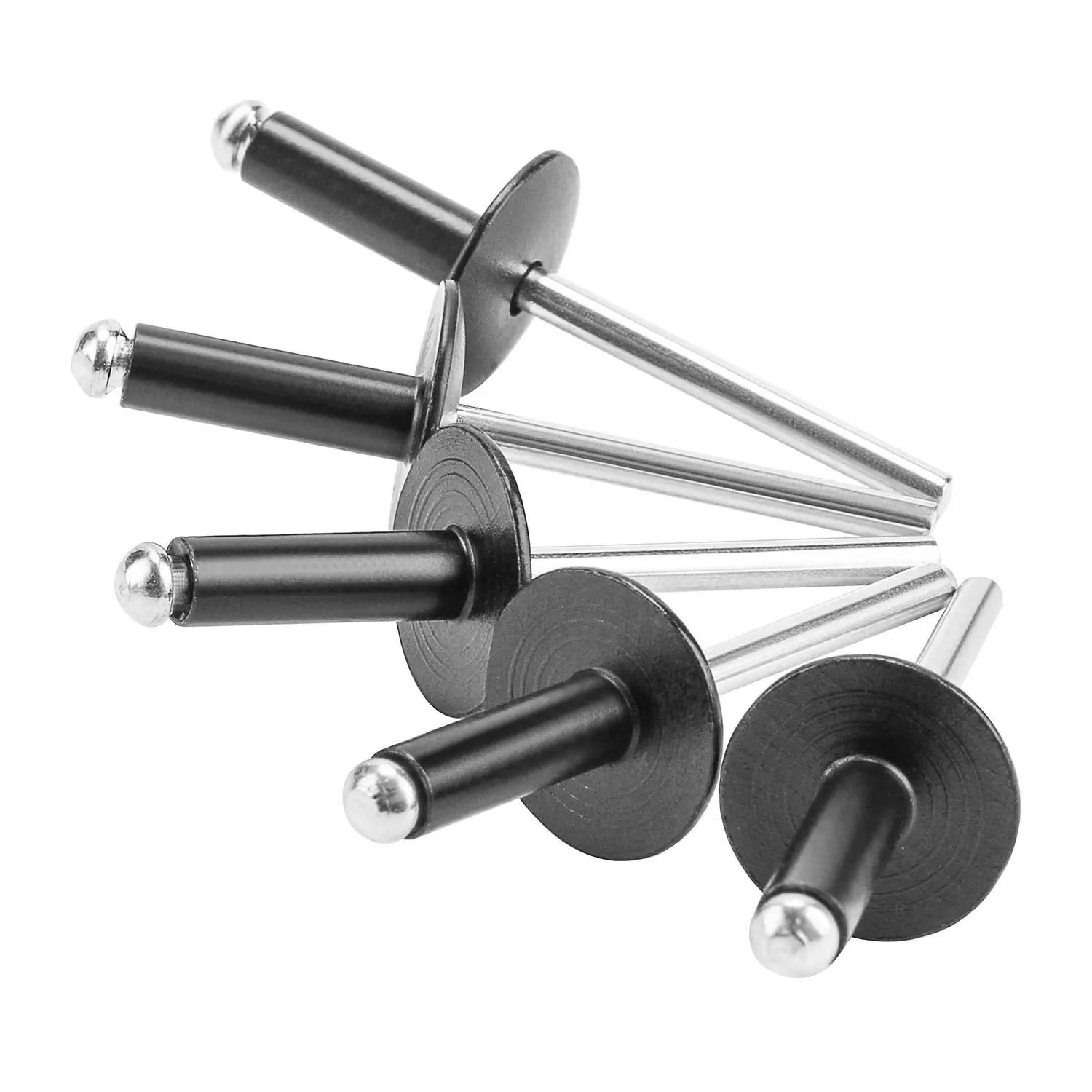 100pcs black Large Flange Blind Rivets  Aluminum Diameter 5/8" (16mm) Pop Assortment Kit Rivet 3/16" x Grip Range (12-16mm)