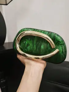 Women's Fashionable Acrylic Evening Bag, with Metal Strap, Casual Versatile Solid Color Shoulder Bag for Party, Trendy All-match Bag for Daily Use