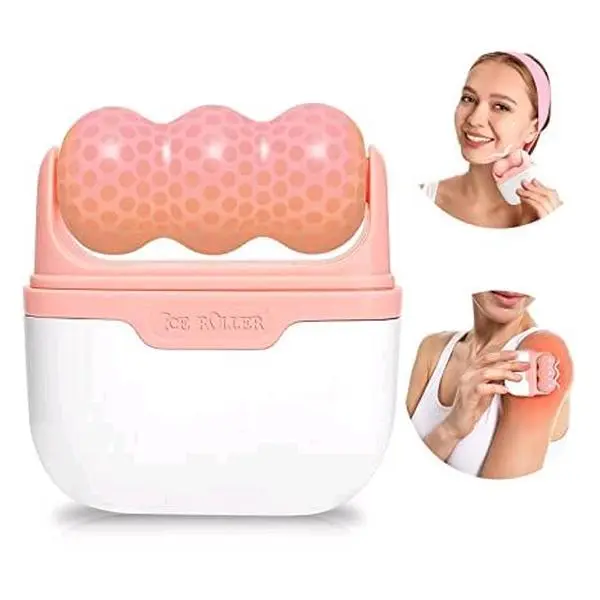SOICY S30 2-in-1 Ice Roller Pink Facial Massager Skincare Rollers for Face & Eyes