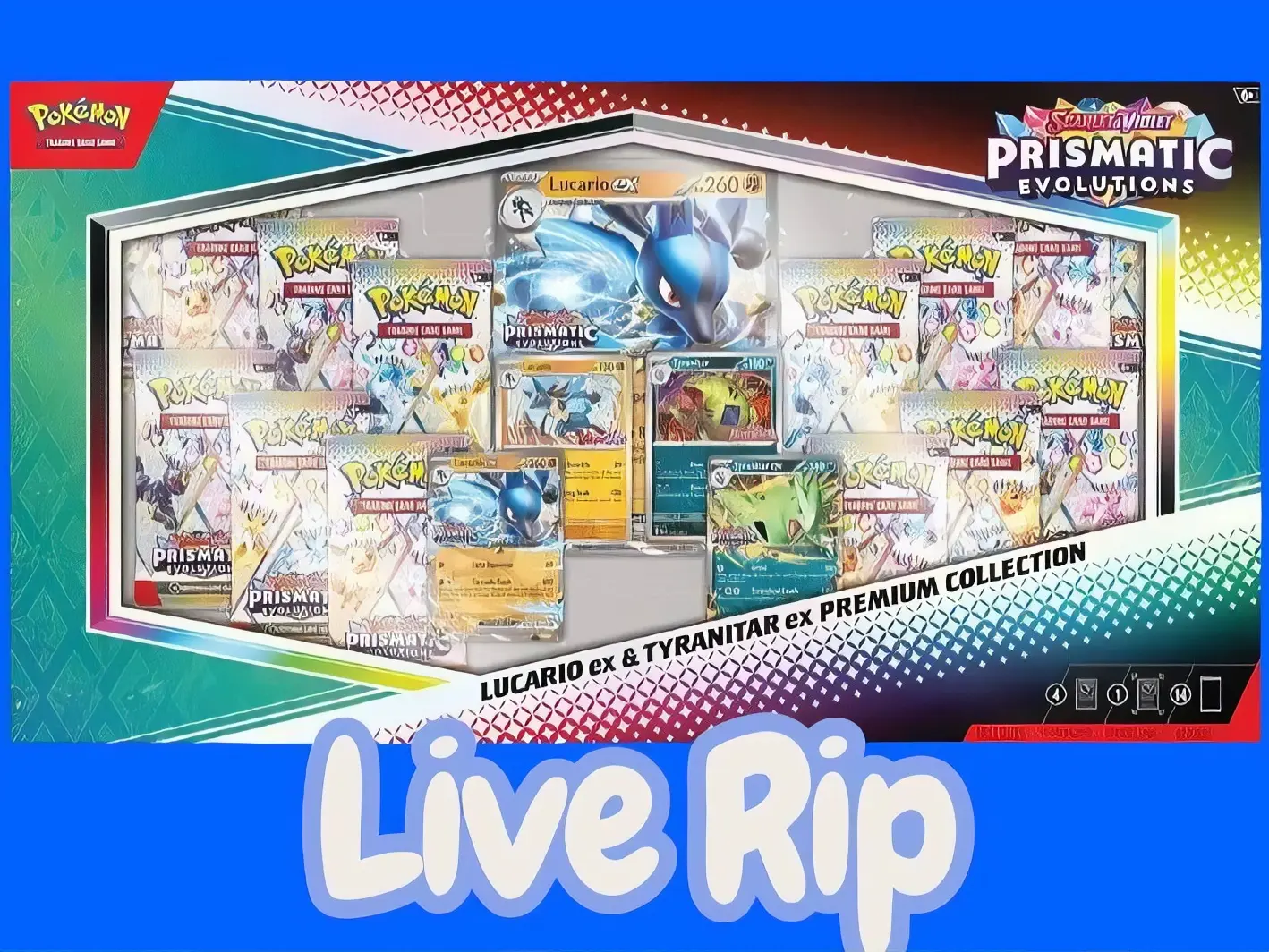 (LIVE RIP) Prismatic Evolutions Lucario ex & Tyranitar ex Premium Collection (Sam's Club) - Miscellaneous Cards & Products (MCAP)
