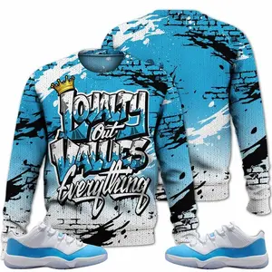 11 Low University Blue Outfits, Low University Blue 11s Ugly Sweater, Values Of Loyalty Drip Streetwear Unisex Sneaker Matching Shirts