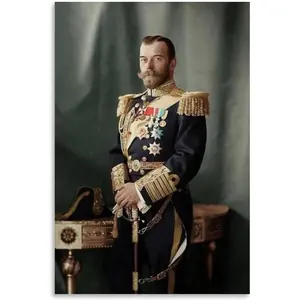 Nicholas II Painted Portrait of The Russian Tsar Poster Canvas HD Prints Art Wall Decor 24x36 Posters Print, Decor For Bedroom Living Room 20x30inch(50x75cm) Unframe-style