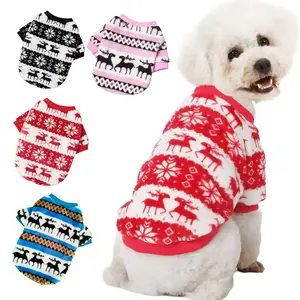 Pet Christmas Sweater Flannel Dog Vest for Small Dogs Winter Warm Pullover for Chihuahua Puppy Fashion Sporty Material  Available Outfits High Quality