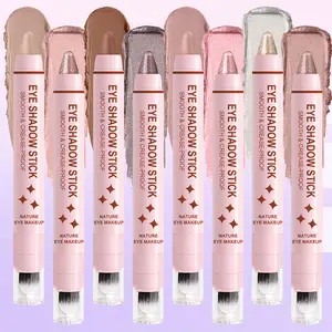 8 PCS 2-in-1 Highlighter Eyeshadow Stick, Double-Ended Cream Makeup Stick for Eyes & Face, Multi-Use Contour & Highlight Kit, Waterproof All-in-One Professional Cosmetic Set