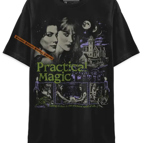BLACK RABBIT Practical Magic Falling In Love Is The Trickiest Spell Of All Retro Unisex Classic T-Shirt