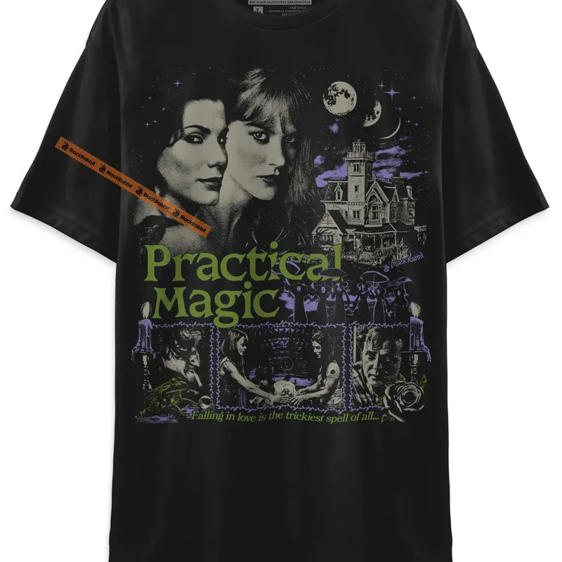 BLACK RABBIT Practical Magic Falling In Love Is The Trickiest Spell Of All Retro Unisex Classic T-Shirt