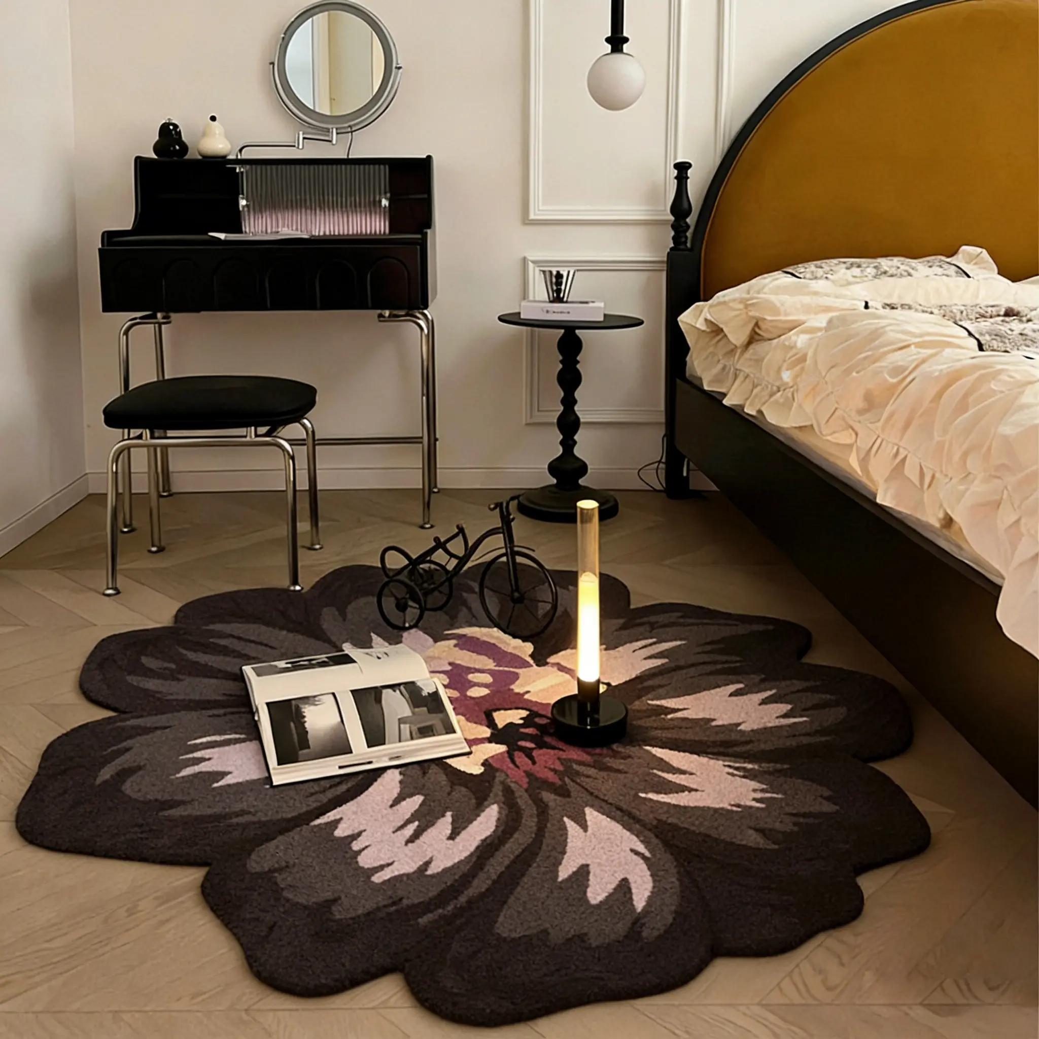 Floral Pattern Carpet, Bedroom Decorative Rug, Fluffy Bedroom Rug, Cozy Area Rug, Soft Rugs, Vintage Gradient Floral Living Room Large Rug, Suitable for bedrooms, living rooms, and other leisure areas, Creative Home Decor Rugs, Flower Pattern Rugs