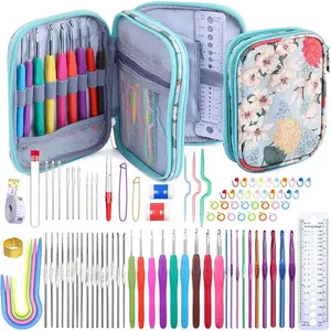 96 Pack Crochet Hooks Set, Ergonomic Crochet Hooks Weave Yarn Kits with Storage Case and Crochet Needle Accessories, Crochet Needles Kit for Beginners and Experienced Crochet Hook