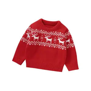 Mimixiong Knitted Newborn Sweater Christmas Pattern Long Sleeve Sweaters Cardigans Clothes Clothing