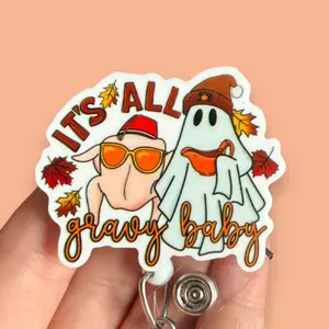 Glitter My Badge Thanksgiving Turkey funny badge reel for nurse and hospital workers. Badge clip Badge pull - Retractable swivel clip with a 360 rotation. Great gift for coworker.