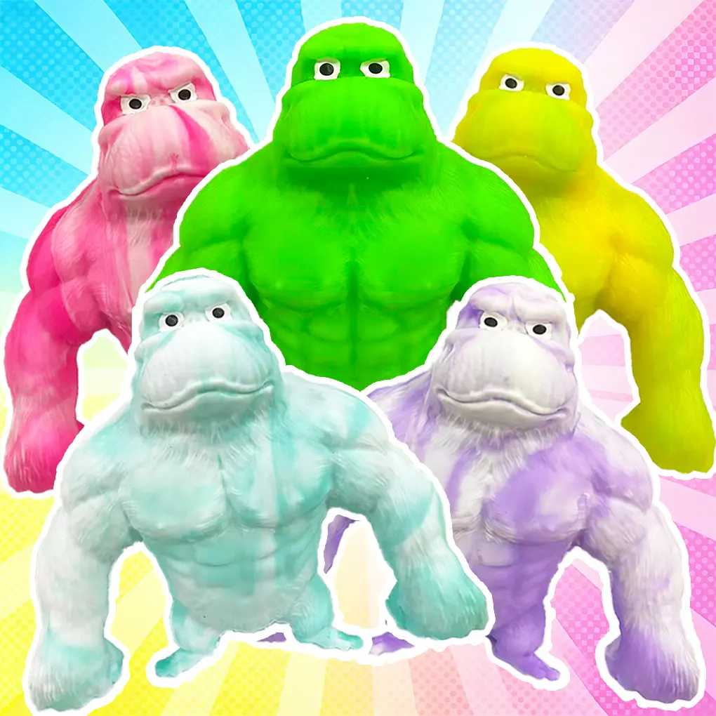 Funkee Monkee Squishy Monkey Toy Stretchy Monkey Toy Squeeze Monkey Toy Mega Gorillas-stress Relief Sensory/Fidget Collectible Stretch Taba Squishy Toys Children's Holiday Party Gifts, Christmas, Halloween, Easter Basket Stuffing, Classroom Rewards. Squis