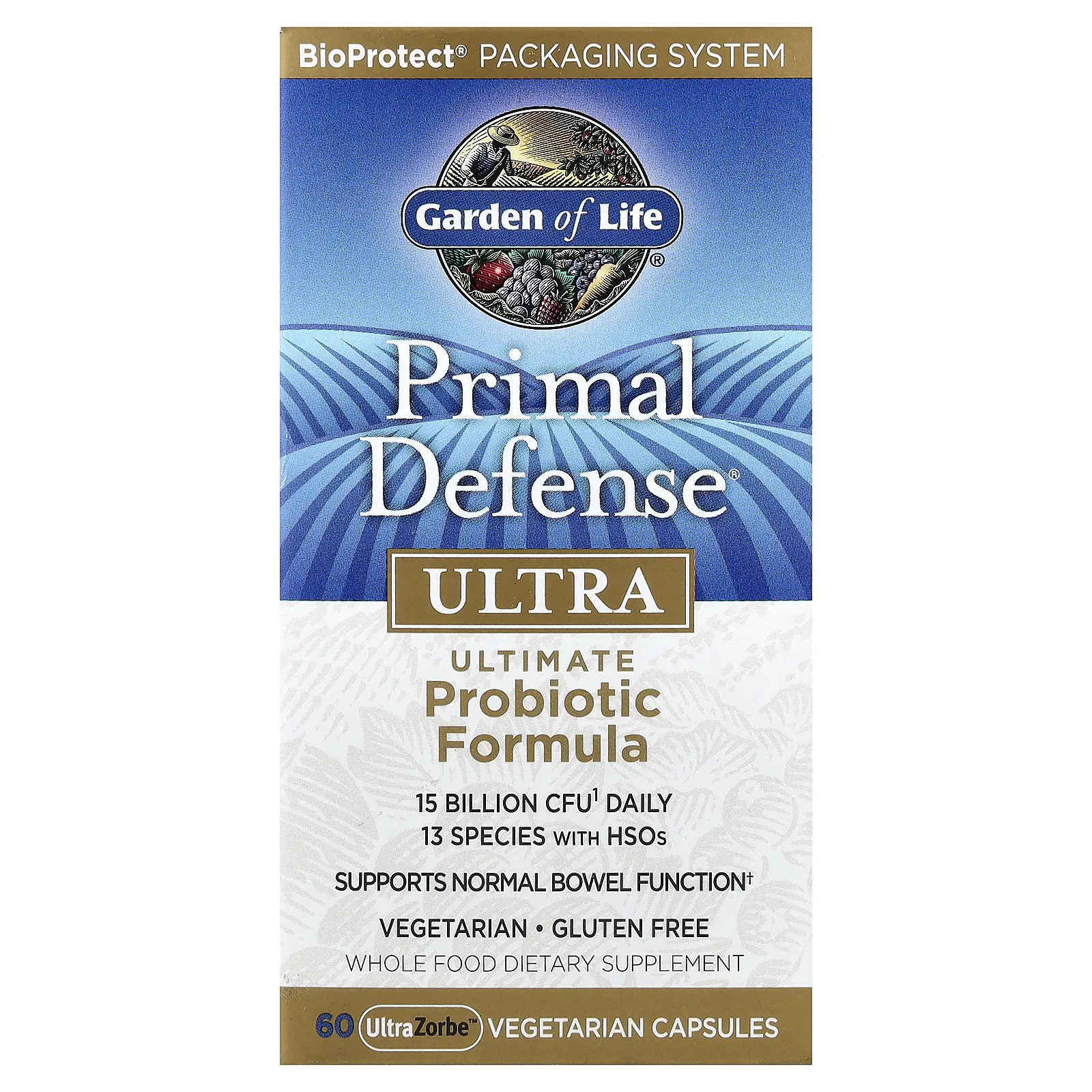 Garden of Life Primal Defense® Ultra, Ultimate Probiotic Formula, 60 UltraZorbe™ Vegetarian Capsules