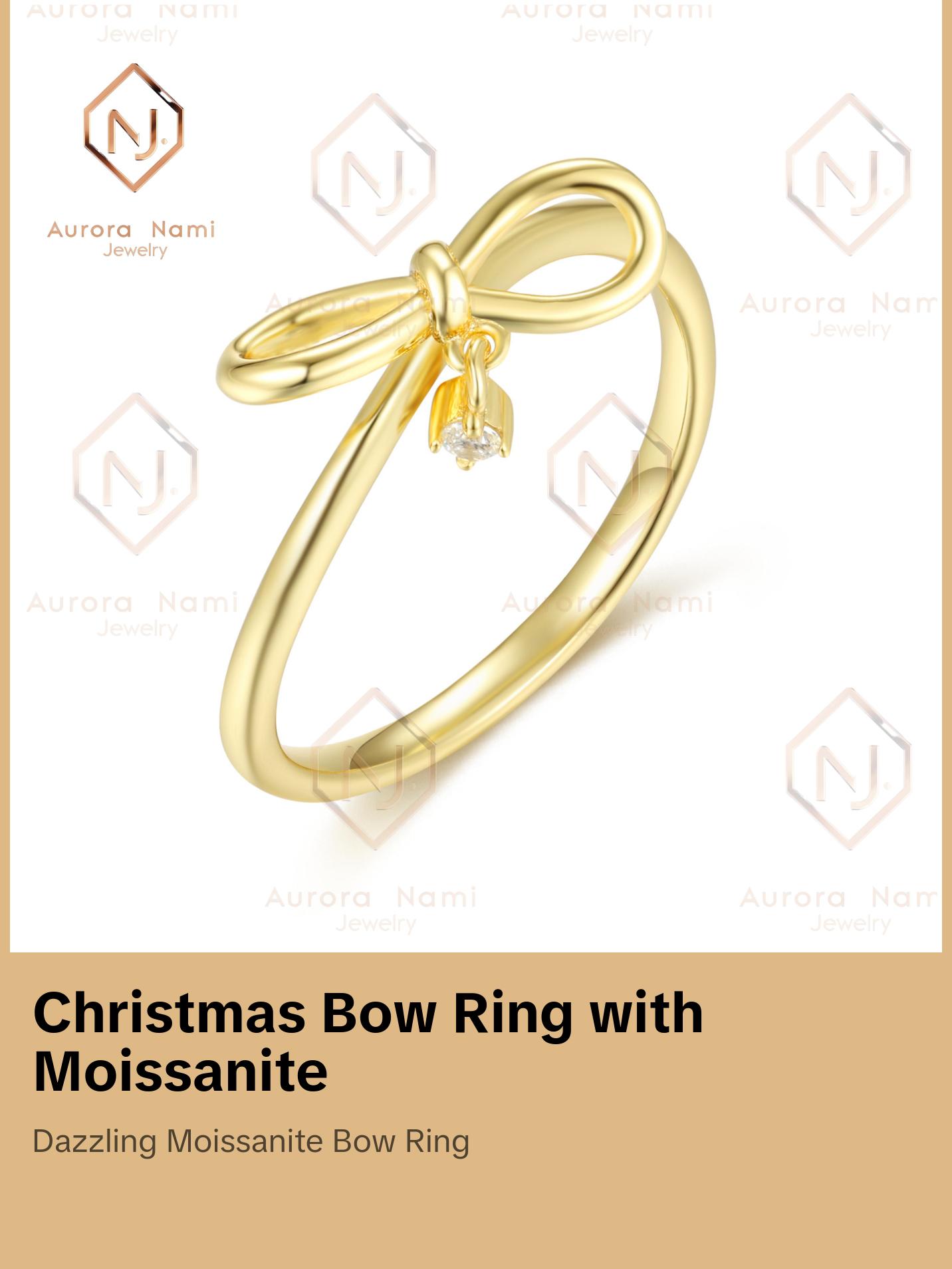 Christmas Bow Ring with Diamond