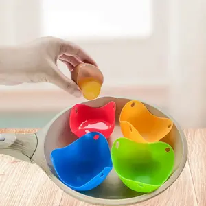 Silicone Egg Poacher, 4pcs Non-Stick Egg Poaching Mold, Kitchen Cooking Utensils for Microwave, Air Fryer, Stovetop-MM1