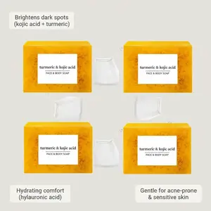 Natural Handmade Turmeric Soap Bar for Face & Body, Smooth Skin, Cleansing, Sensitive Skin Formula, Vegan Gift Set, All Skin Types