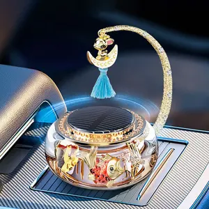 Solar-Powered Car Perfume Carousel, Rotating Diffuser with Odor-Eliminating Light Fragrance Balm for Car Interior Upgrade