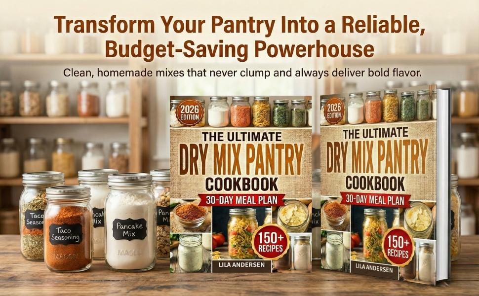 The Ultimate Dry Mix Pantry Cookbook: 150+ Easy, Budget-Friendly Homemade Recipes for Quick Meals, Clean Ingredients, & an Organized Pantry | 30-Day Meal Plan and Shopping List (Pantry Mastery Series)