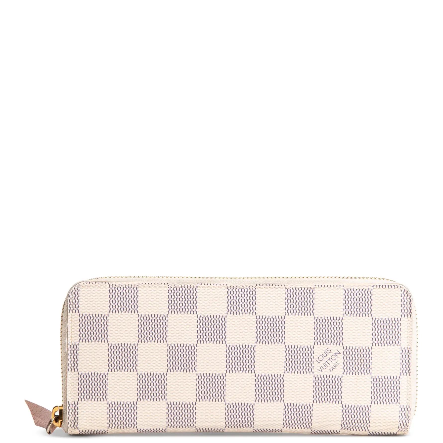 Pre-owned Louis Vuitton Coated Canvas Clutches & Wristlets Damier Azur Clemence Wallet
