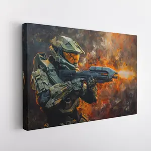 Master Chief Poster, Master Chief Halo Game Poster, Halo Wall Art, Gamer Gift, Unique Wall Decor For Gamers, Gaming Room Decor