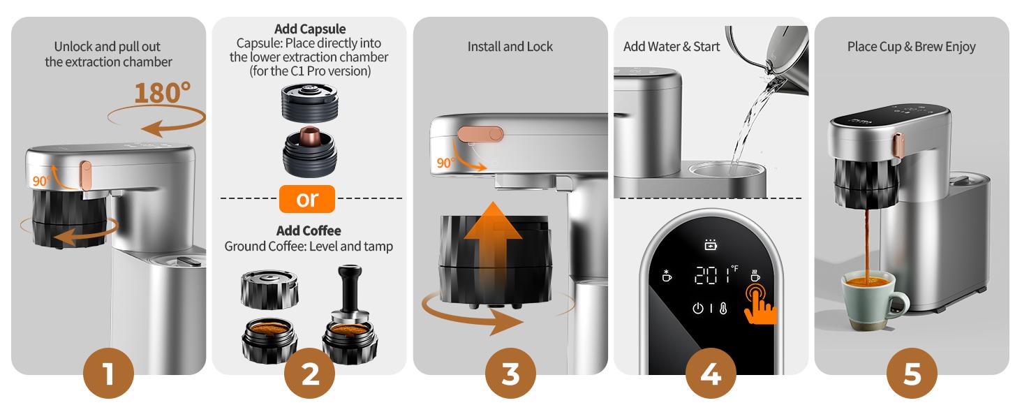 Pura Mini Single Serve Coffee Maker, Espresso Machine, AC & Battery Powered Portable for Small Spaces, 20 Bar Stable Extraction, Rich Crema, 2-in-1 Capsule & Ground, 30-Cup Cold Brew Battery, Adjustable Temp, Compact for Travel, Camping, Car, Office Pura Mini Single Serve Coffee Maker, Espresso Machine, AC & Battery Powered Portable for Small Spaces, 20 Bar Stable Extraction, Rich Crema, 2-in-1 Capsule & Ground, 30-Cup Cold Brew Battery, Adjustable Temp, Compact for Travel, Camping, Car, Office