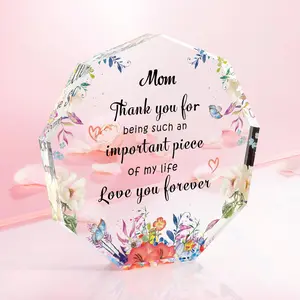 Christmas Gift for MOM, Mom Acrylics Birthday Gifts from Daughter & Son - 4.7x4.7x0.6 Inches, High Quality, Safe & Unbreakable, Perfect for Mother's Day, Birthday, & More