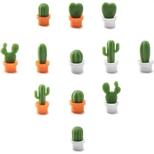 Decorative Refrigerator Magnets, Perfect Fridge Magnets for House Office Personal Use (12Pcs Cactus)