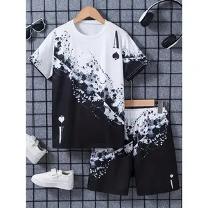 2-Piece Boys' Casual Tie-Dye Short Sleeve