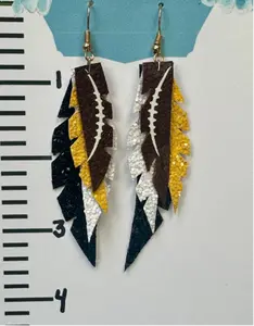 Steelers Inspired 4 Feather Earrings