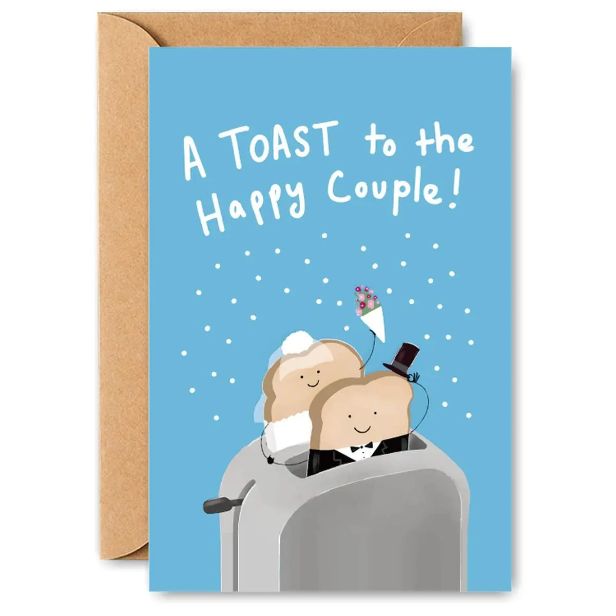 Toast Couple Design Wedding Card, Funny Greeting Card with Envelope, Congratulations Wedding Card, Fun and Unique Greeting Card, Inspirational Greeting Cards