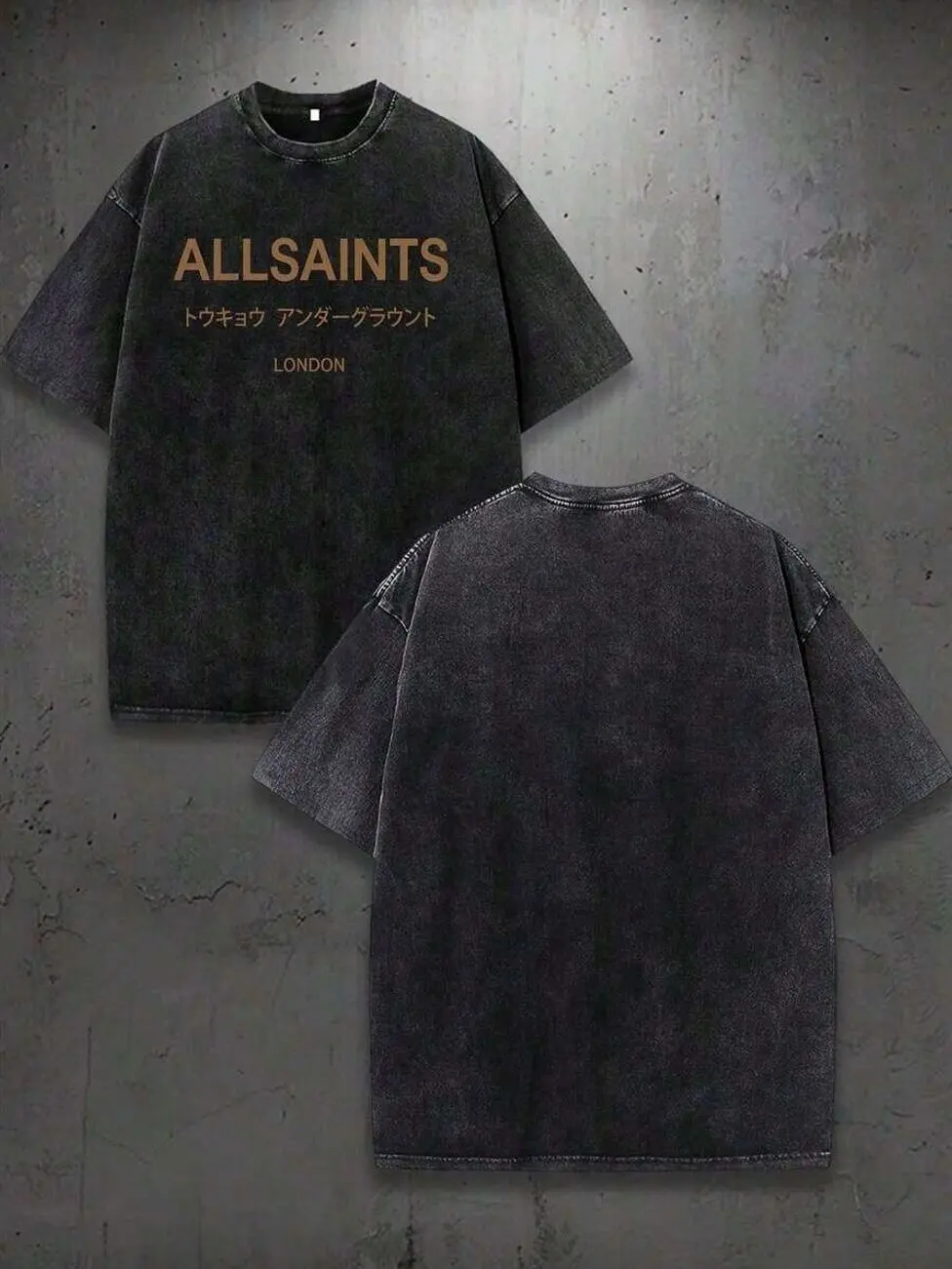 All Saints Vintage Wash Graphic T-Shirt Women’s Oversized Cotton Tee Casual Retro Streetwear For Spring Autumn Fashion