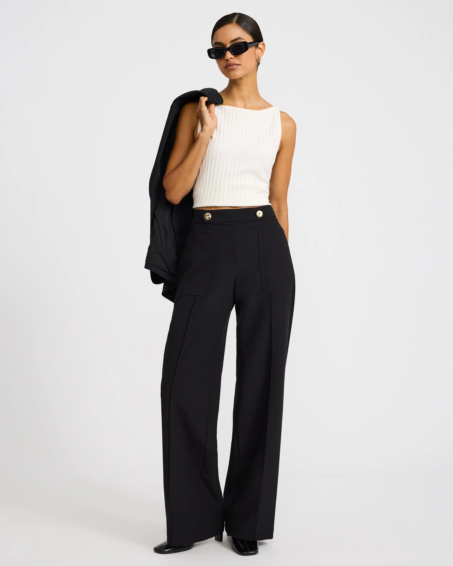 Express Editor Mid Rise Utility Trouser in Studio Stretch Twill
