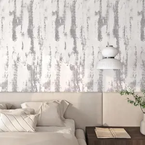 Thick Grey White Stained Concrete Wallpaper Peel and Stick Textured 3D Cement Wallpaper Self Removable Concrete Contact Paper for Countertops Bedroom Waterproof 15.8"x78.8"
