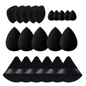 21 pcs Black Makeup Sponge Bulk:Makeup Sponges 21 Pcs for Liquid, Cream, and Powder, Multi-colored Pink make up sponges for foundation