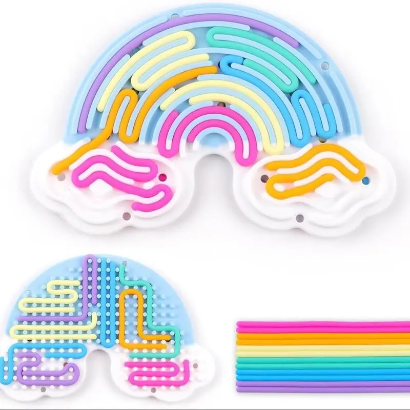 Cloud Silicone Stress Relief Decompression Squeeze Soft Flexible Sensory Stress Reliever Fidget Toy for Kids, Multi-Color Educational Gift Perfect for Birthdays and Holidays, Ideal Christmas New Year Birthday Gift Mini Toy