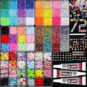 1Set of 72 Colors 3mm Semi-circular Flatback Nail Rhinestone for Bedazzling Kit Multiple Styles Transparent Flower Butterfly Hearts Sweet Bowknots Mixed Nail Decorations Nail Art Design Glitter Rhinestones DIY