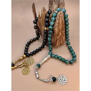 Vintage Style 33-Bead Glass Tasbih Muslim Prayer Bracelet for Men, 10mm No Mosaic Material The best choice of Ramadan decorations